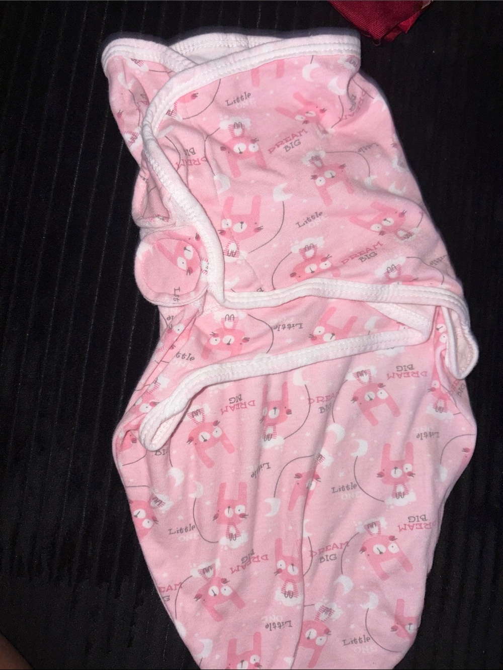 Amazon Pink Baby One-Piece Swaddle with White Trim